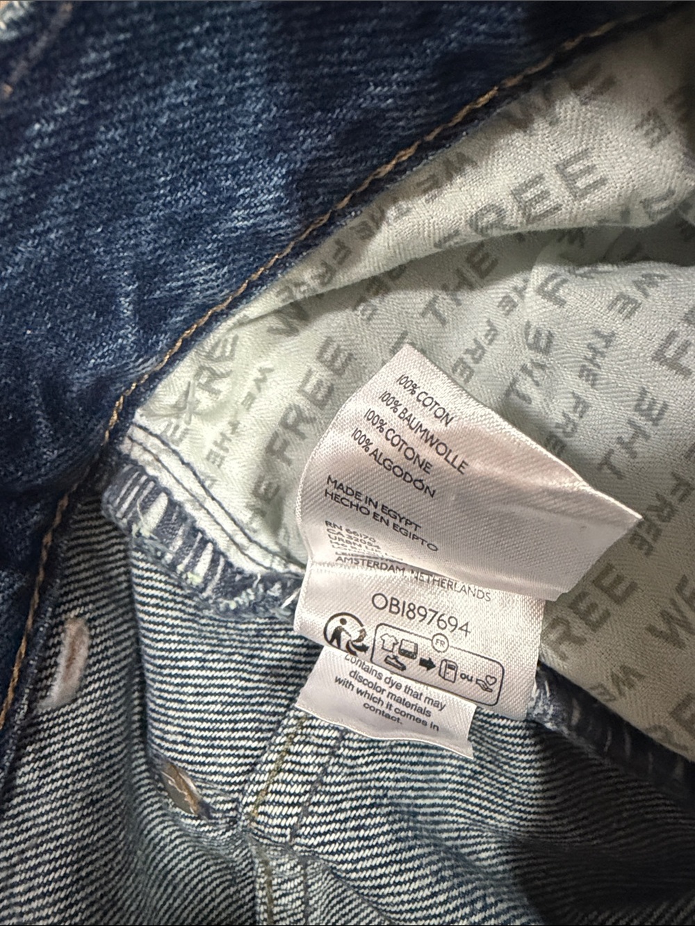 Free People Dark Blue Distressed Denim Shorts size 29 - Picture 6 of 6